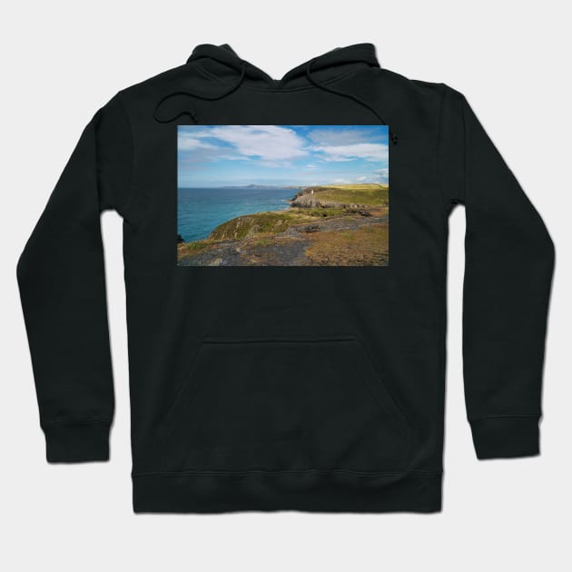 Coastal Scenery - Summer - Porthgain, Pembrokeshire Hoodie by Harmony-Mind